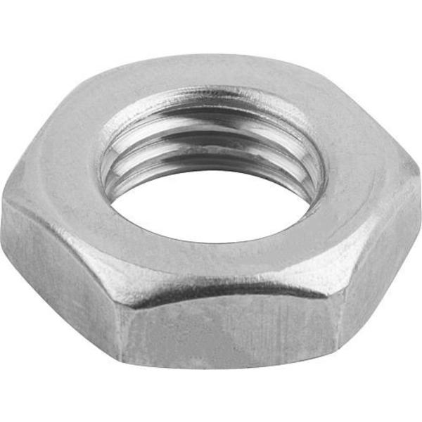 Kipp Hex Nut, M20-1.50, Stainless Steel, Not Graded, Bright Zinc Plated, 10 mm Ht K0700.1203